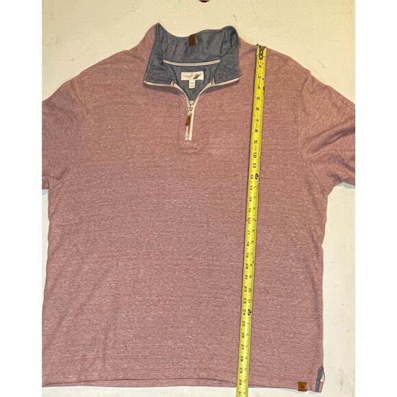 Fundamental Coast Maroon Quarter Zip Pullover XXL Men’s Linen Blend EUC Coastal - Picture 7 of 13